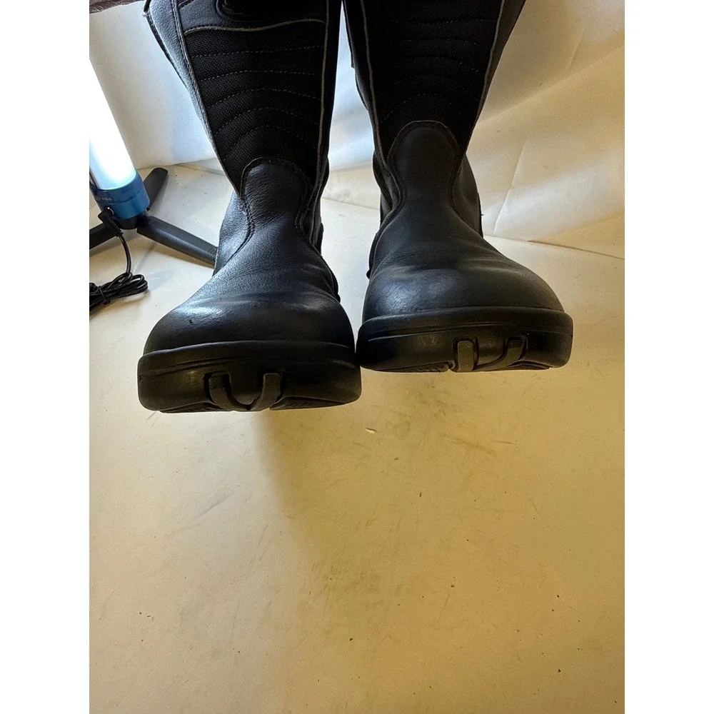 Sidi Mens Black Leather Textile Motorcycle Touring Boots Side Zip Size 8.5 EU 41 - Picture 6 of 13
